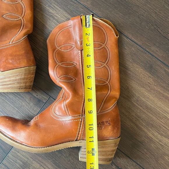 Landis Cognac Brown Country Western Leather Cowboy Boots Mens Sz 10 - Picture 16 of 16
